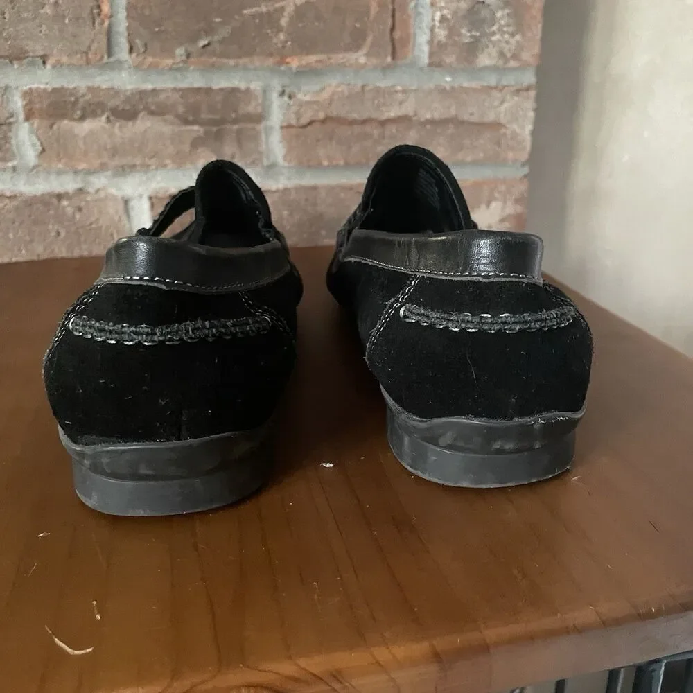 Kenneth Cole Big Band Suede Loafers Men's 7.5M Black Slip On Dress Shoes